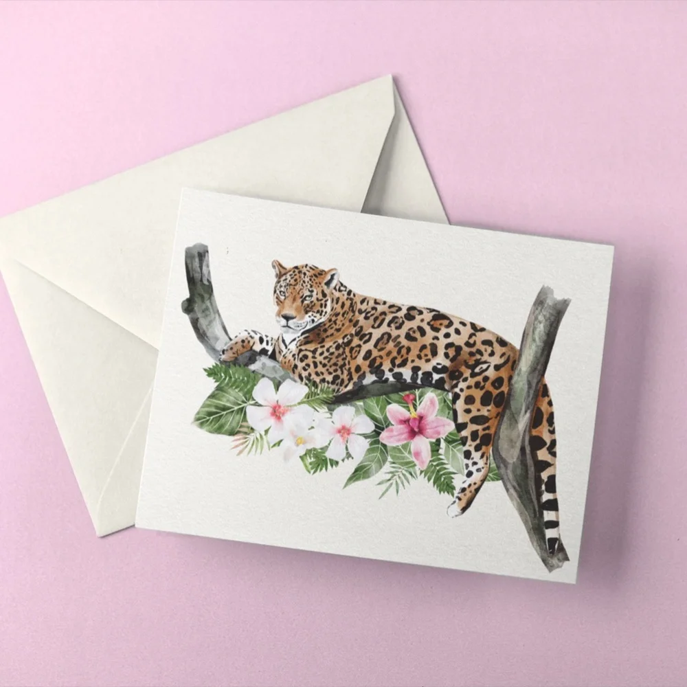 Jaguar Watercolor Illustration Wall Art Print Poster Unframed - Picture 7 of 10